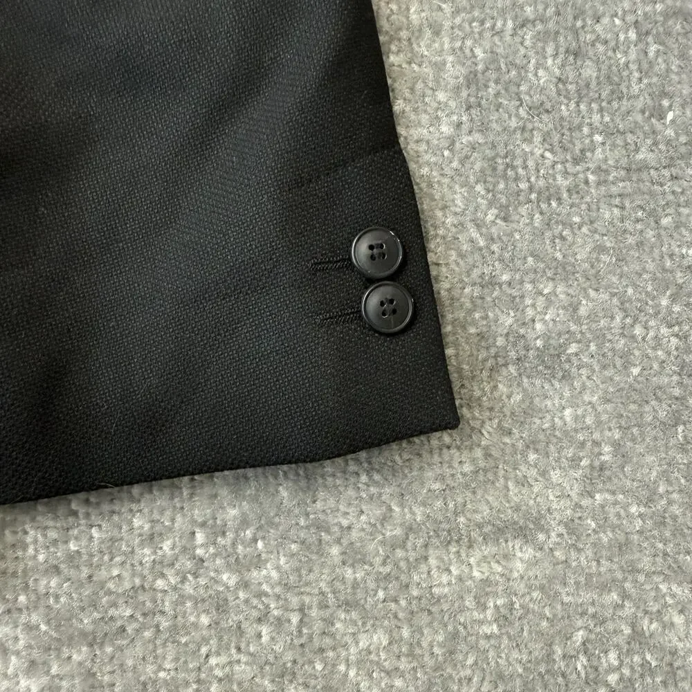 Zara Blazer Mens 42 Large Black Tailored Fit Formal Jacket Suit Coat Classic
